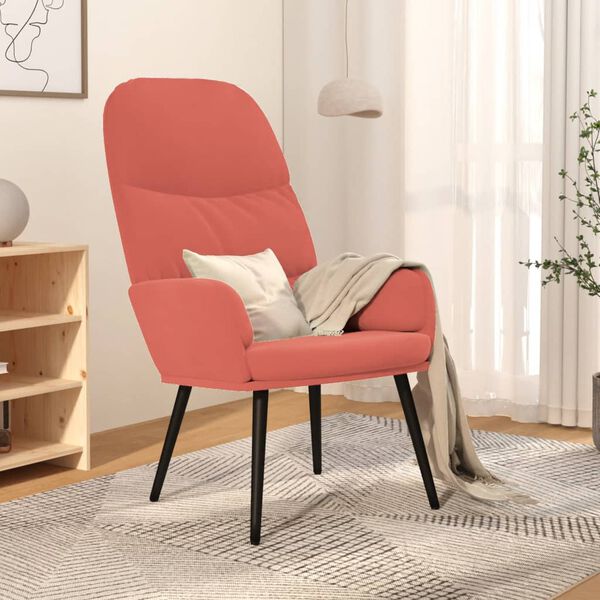 vidaXL Chaise de relaxation Rose Velours