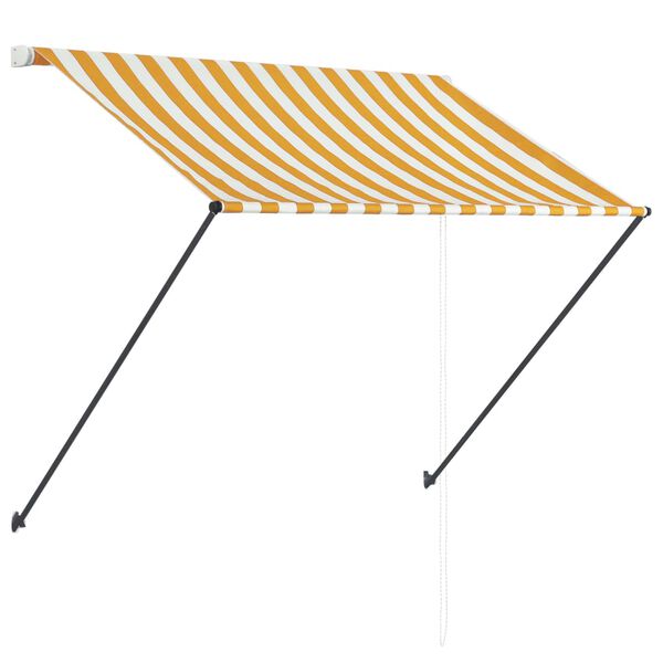 vidaXL Auvent r&eacute;tractable avec LED 150x150 cm Jaune et blanc