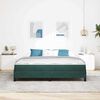 vidaXL Lit &agrave; ressorts avec matelas Vert fonc&eacute; 180 x 220 cm tissu