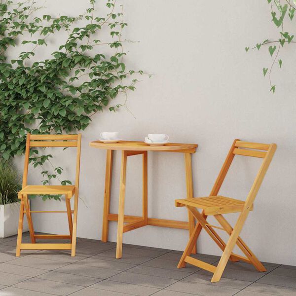 vidaXL Ensemble bistrot 3 pcs Huile Naturelle Bois d'Acacia Massif