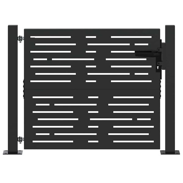 vidaXL Porte de Jardin Noir 100 x 100 cm Acier enduit de poudre