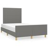 vidaXL Cadre de lit sans matelas gris fonc&eacute; 120x190 cm tissu