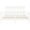 vidaXL Cadre de lit sans matelas blanc 160x200 cm bois massif