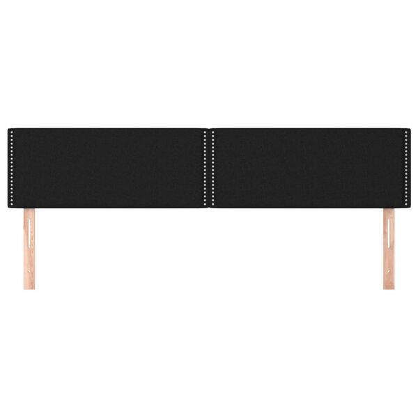 vidaXL T&ecirc;tes de lit Noir 200x5x78/88 cm Tissu