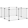 vidaXL Cage pour animaux de compagnie &agrave; 8 panneaux avec porte, noire, 35 x 35 cm, acier