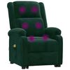 vidaXL Fauteuil de massage Vert fonc&eacute; Velours