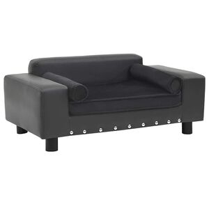 vidaXL Canap&eacute; pour chien Gris fonc&eacute; 81x43x31 cm Peluche et similicuir