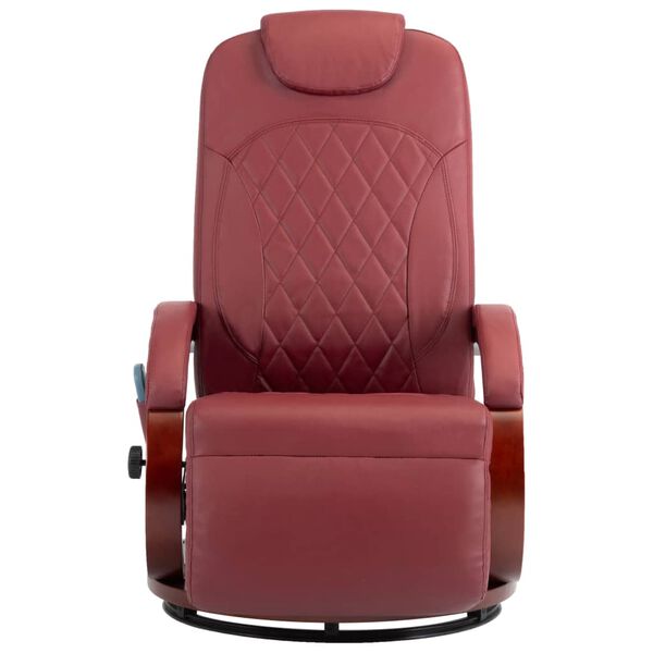 vidaXL Fauteuil de massage TV inclinable rouge bordeaux similicuir