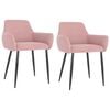 vidaXL Chaises &agrave; manger lot de 2 Rose Velours
