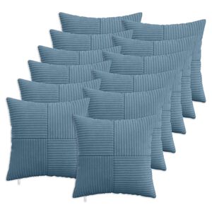 vidaXL Housse de coussin 12 pcs ALMELO Bleu 40 x 40 cm velours c&ocirc;tel&eacute;