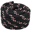 vidaXL Corde de bateau 3 mm 5 m Noir et Rouge