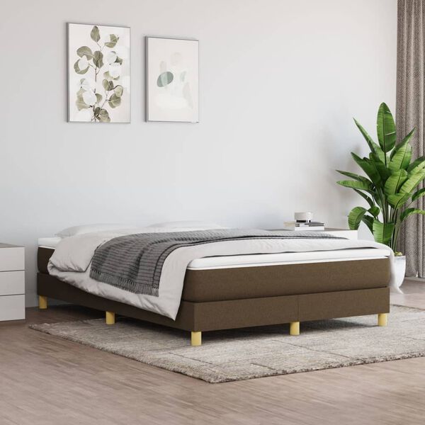 vidaXL Sommier &agrave; lattes de lit avec matelas Marron fonc&eacute; 140x200 cm