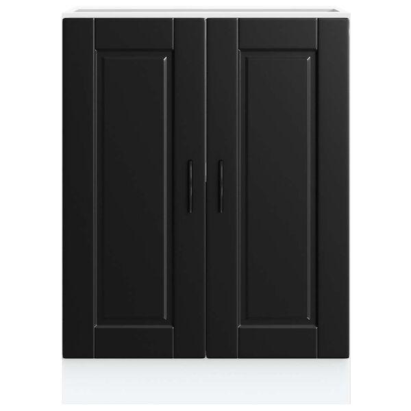 vidaXL Armoire de cuisine Porto noir bois d'ing&eacute;nierie