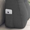 vidaXL Coussin de Dos Gris fonc&eacute; 45 x 24 x 50 cm tissu
