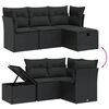 vidaXL Salon de jardin 4 pcs avec coussins noir r&eacute;sine tress&eacute;e