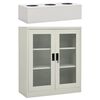 vidaXL Armoire de bureau et jardini&egrave;re Gris clair 90x40x128 cm Acier