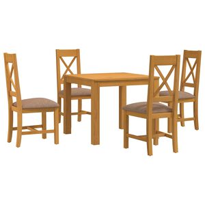 vidaXL Ensemble de salle &agrave; manger 5 pc Gris Bois de ch&ecirc;ne massif
