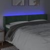 vidaXL Tête de lit à LED Vert foncé 163x16x78/88 cm Velours