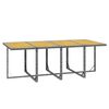 vidaXL Ensemble &agrave; manger de jardin coussins 9pcs R&eacute;sine tress&eacute;e Gris