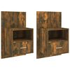 vidaXL Tables de chevet murales 2 pcs Ch&ecirc;ne fum&eacute;