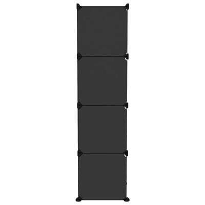 vidaXL Cubes de rangement 9 pcs Noir PP