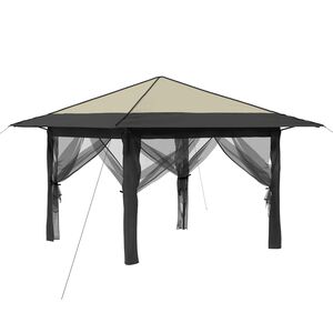 vidaXL Abri de jardin avec 4 parois 3,3 x 3,3 m Cr&egrave;me et Anthracite