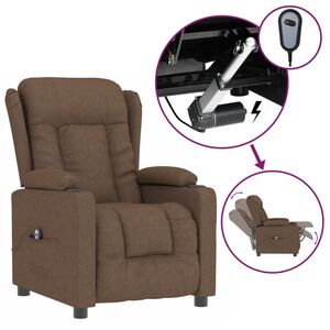 vidaXL Fauteuil inclinable &eacute;lectrique Marron Tissu