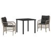 vidaXL Ensemble de salle &agrave; manger pour jardin 3 pc Gris clair