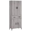 vidaXL Buffet haut Sonoma gris 69,5x34x180 cm Bois d'ing&eacute;nierie
