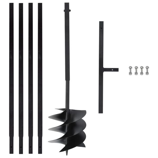 vidaXL Tari&egrave;re de sol avec manche 250 mm et tube d'extension 4 m Acier