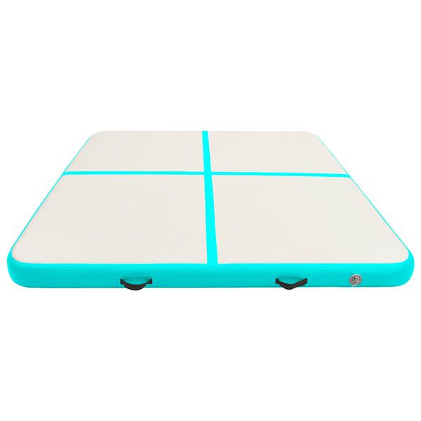 vidaXL Tapis gonflable de gymnastique avec pompe 200x200x10cm PVC Vert
