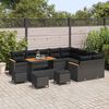 vidaXL Ensemble de canap&eacute; de jardin 13 pcs Noir Poly Rattan