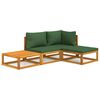 vidaXL Salon de jardin 4 pcs avec coussins vert bois massif