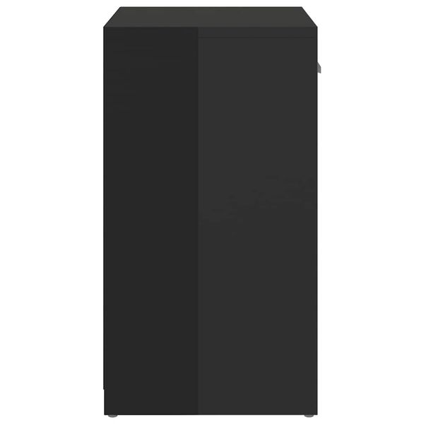 vidaXL Banc &agrave; chaussures Noir brillant 94,5x31x57 cm Agglom&eacute;r&eacute;