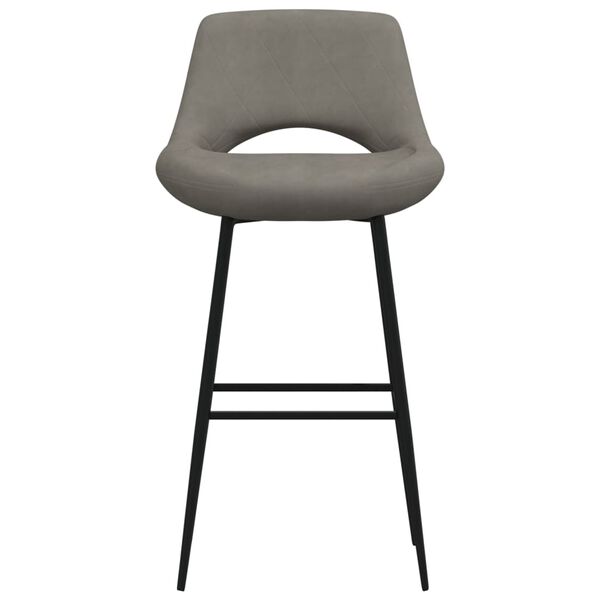 vidaXL Tabouret de bar Gris fonc&eacute; Velours