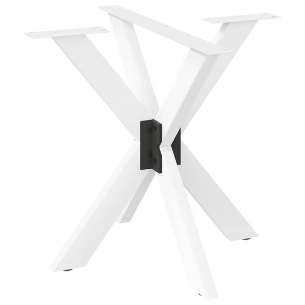vidaXL Pied de table à manger en forme d'araignée, blanc, 85 x 85 x (72-73) cm, acier