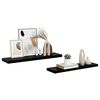 vidaXL &Eacute;tag&egrave;re murale flottante 2 pcs Noir brillant 90x23,5x3,8 cm MDF