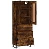 vidaXL Buffet haut Ch&ecirc;ne fum&eacute; 69,5x34x180 cm Bois d'ing&eacute;nierie