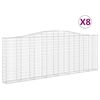 vidaXL Paniers à gabions arqués 8 pcs 400x30x140/160 cm Fer galvanisé