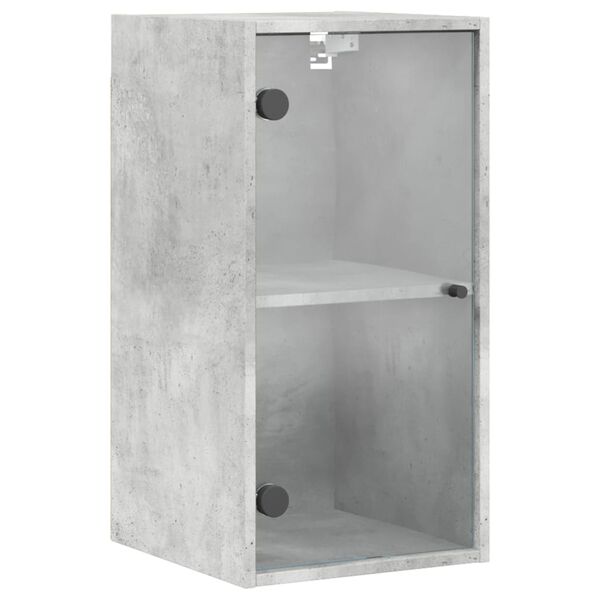 vidaXL Armoire murale avec portes en verre gris b&eacute;ton 35x37x68,5 cm