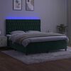 vidaXL Sommier &agrave; lattes de lit matelas et LED Vert fonc&eacute; 180x200 cm