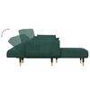 vidaXL Canap&eacute;-lit en forme de L vert fonc&eacute; 275x140x70 cm velours