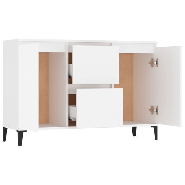 vidaXL Buffet blanc 102x35x70 cm bois d'ing&eacute;nierie