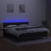 vidaXL Sommier &agrave; lattes de lit avec matelas LED Noir 180x200 cm Tissu