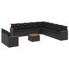 vidaXL Salon de jardin 12 pcs avec coussins noir r&eacute;sine tress&eacute;e