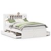 vidaXL Lit biblioth&egrave;que sans matelas blanc 160x200 cm bois pin massif