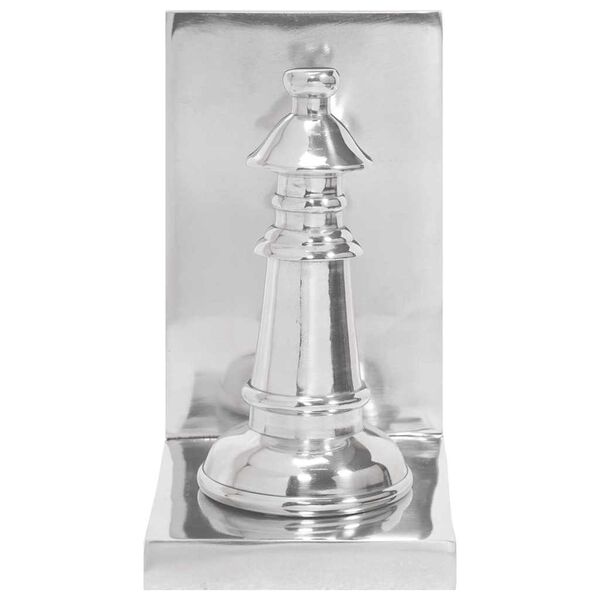 vidaXL Serre-livres 2 pcs Argent&eacute; 11 x 12 x 19,5 cm Aluminium