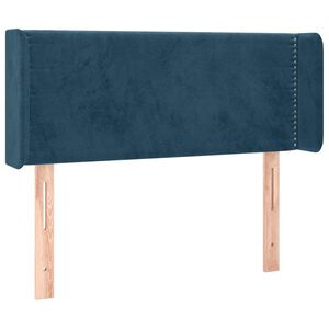 vidaXL T&ecirc;te de lit avec oreilles Bleu fonc&eacute; 103x16x78/88 cm Velours