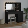 vidaXL Table de Toilette avec tiroir 2 pcs Noir Bois d'ingénierie