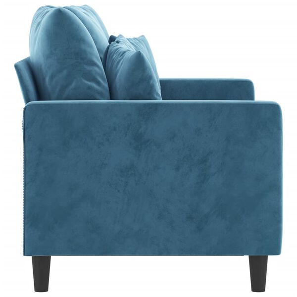 vidaXL Canap&eacute; &agrave; 2 places Bleu 120 cm Velours